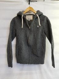 Men's Jack Wills Lambswool Hooded Logo Full Zip Sweater Size Small Made In England