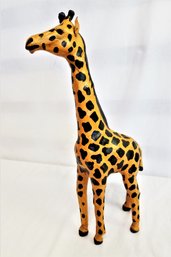 Vintage Leather Wrapped Giraffe Large 15' Tall Statue Figurine