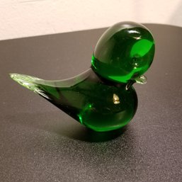 Scandinavian Green Glass Bird