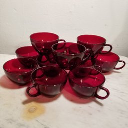 12 Ruby Red Glass Cups