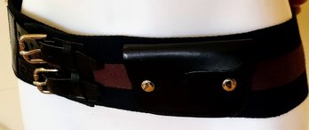 Worth Company Burgundy And Black /Brown Double Buckle Ladies Belt - Never Worn