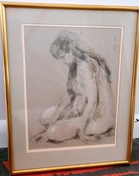 Lovely Charcoal Nude, Signed And Dated