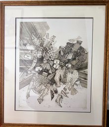 Surrealist Etching Of Ladies Garments  Signed And Titled And Dated 1984