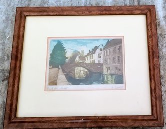 Framed Watercolor Of The Pont Du Cheval