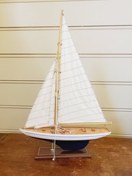 Vintage Wood Model Decorative Sail Boat