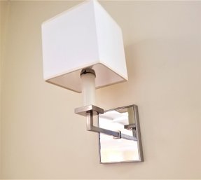 Vaughan Designs Chrome Light Wall Sconce WLA49 Luminaire With Square Fabric Shade (lot 1)