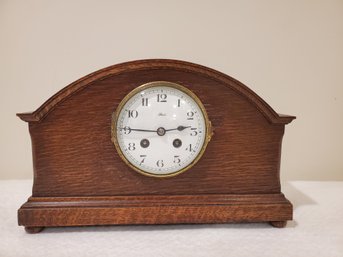 Vintage Antique Reid & Sons Wood Cased Mantle Clock - No Key - Untested