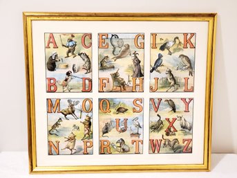 1898 Framed Children's Book Jolly Time ABC Book With COA