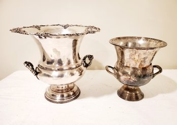 Two Lovely Vintage Silver Plate Wine Champagne Chiller Buckets