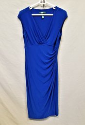 Women's Lauren By Ralph Lauren Periwinkle Sleeveless Faux Wrap Dress Size 8