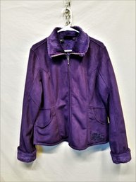 Women's Harley Davidson Purple Suede Faux Fur Lined Jacket Size XLarge