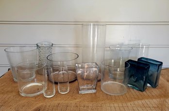 Assortment Of Glass Flower Vases - See Photos