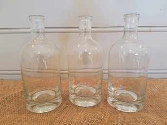 Three Glass Decanter Bottles - No Tops