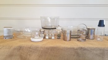 Parfait Bowl, Veggie Chip/dip Glass Bowl, Toothpick Dispenser & Salt & Pepper Shakers & More
