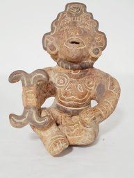 Vintage Terracotta Mayan Mexican Sitting Figurine