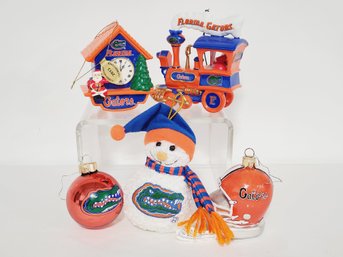 Assortment Of Vintage University Of Florida Gators Christmas Ornaments - Many Danbury Mint