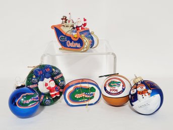 Assortment Of Vintage University Of Florida Gators Christmas Ornaments - Many Danbury Mint