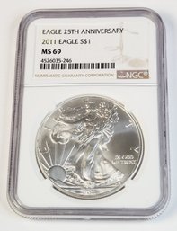 2011 American Silver Eagle NGC Slab Graded MS69  Dollar 1 Oz Silver