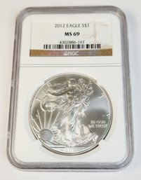 2012 American Silver Eagle NGC Slab Graded MS69  Dollar 1 Oz Silver