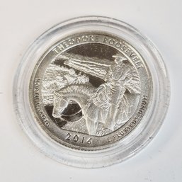 Silver 2016 Proof North Dakota Teddy Roosevelt National Park Quarter