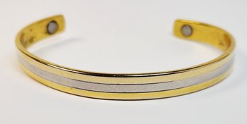 2 Tone Cuff Bracelet With Health Magnets