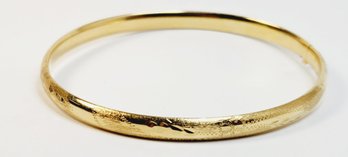 Beautiful Vintage 14k Gold Detailed Bangle Bracelet With Hidden Hinge