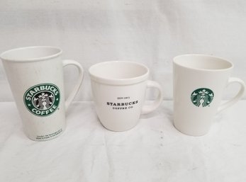 Three Starbucks Coffee Mugs - 2001, 2011 & 2016