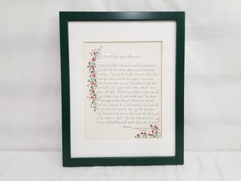 How To You Know You're Getting Older Poem Framed