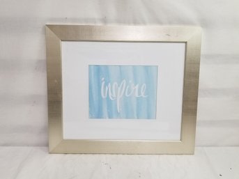 Framed & Matted Motivational 'Inspire' Wall Art