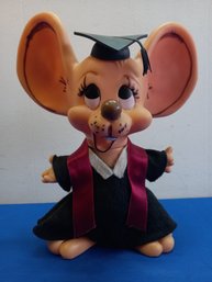 Vintage Graduating Mouse Figurine