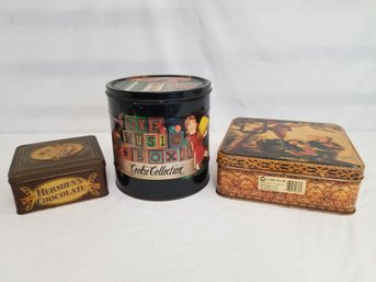 Three Cookie & Cake Tin Boxes