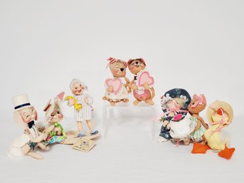 Eight Vintage Annalee Doll Figurines