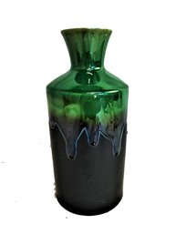 Vintage Drip Glaze Pottery Stoneware 13.5'  Vase Bottle