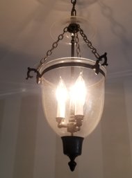 Clear Glass Bell Lantern Light Antique Style Pendant Fixture