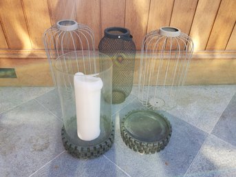 Assortment Of Large Pillar Candle Holders
