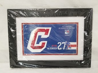 Ryan McDonagh New York Rangers Framed Signed Captains Jersey Patch Photo - 14' X 10'