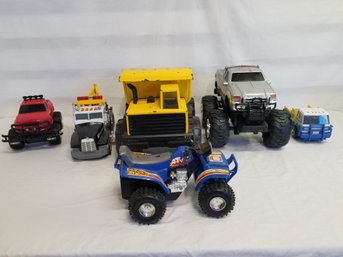 Selection Of Six Well Played With Toy Trucks: Tonka, ATV, GM & More