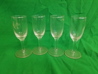 Vintage Stemmed 4' Cordial Shot Glasses