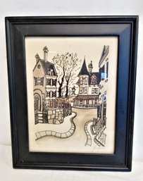 Vintage Framed Lithograph Wall Hanging Numbered And Signed By Artist Jacquest