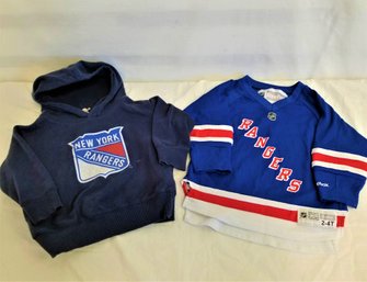 Toddler New York Rangers Jersey And Hooded Sweatshirt Size 2T