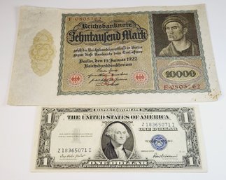 German VAMPIRE Large Note 10000 Mark Banknote 1922 Post WW1 Germany Currency