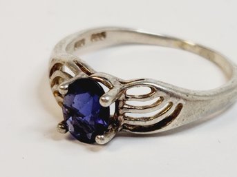 Vintage Sterling Silver Blue Stone Ring