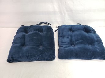 Pier One Blue Velour Seat Cushions