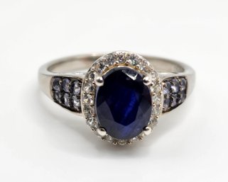 Masoala Sapphire, Multi Gemstone Ring In Platinum Over Sterling