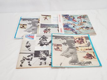 Six Vintage NHL New York Rangers Game Programs - Including LeRoy Neiman Cover Art