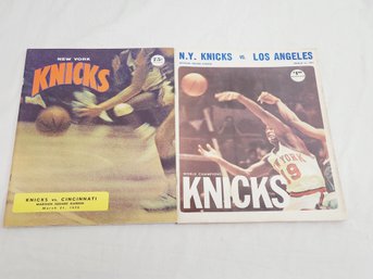 Two Vintage 1970s NBA Basketball New York Knicks Game Programs