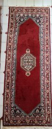 Hand-knotted Indo Kashan Deep Crimson Rug