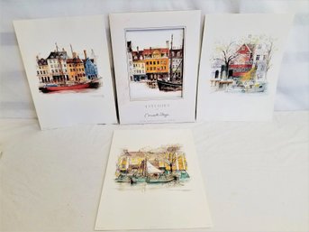 Vintage 4 Studies Water Color Prints~by Mads Stage