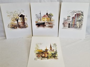 Vintage 1978  Mags Stage Watercolor 4 Studies Prints Copenhagen  (Lot 3)