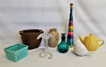 Tabletop Home Decor Lot: Pottery, Ceramic, Glass